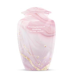 Pink Marble Urns for Human Ashes, Decorative Urns, Large Urn for Adults, Burial Urns for Human Ash