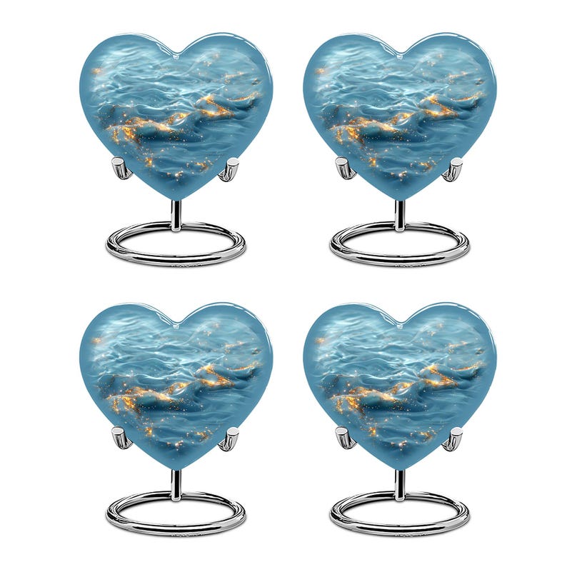 Urnas Blue Ocean para cenizas humanas, urna de cremación para adultos, urna conmemorativa para cenizas 3" keepsake Set of 4