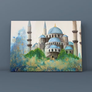 Blue mosque Istanbul Original Acrylic abstract painting
