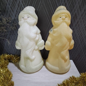 Santa Claus vintage plastic, retro New Year doll winter holiday decor
