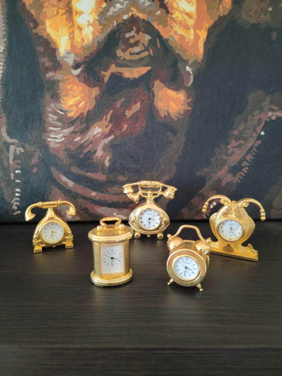Vintage Clock Miniature Art Deco Brass Watches, Collectible Timepiece ...