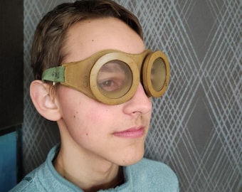 Gafas de seguridad industriales soviéticas de estilo steampunk vintage