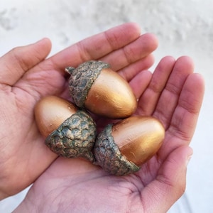 Large acorns bronze set of 3 home decor,for table,shelf,easter decor