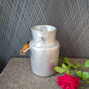Aluminium Bidon, Milchkanne aus Metall, Vintage Camping Utensilien