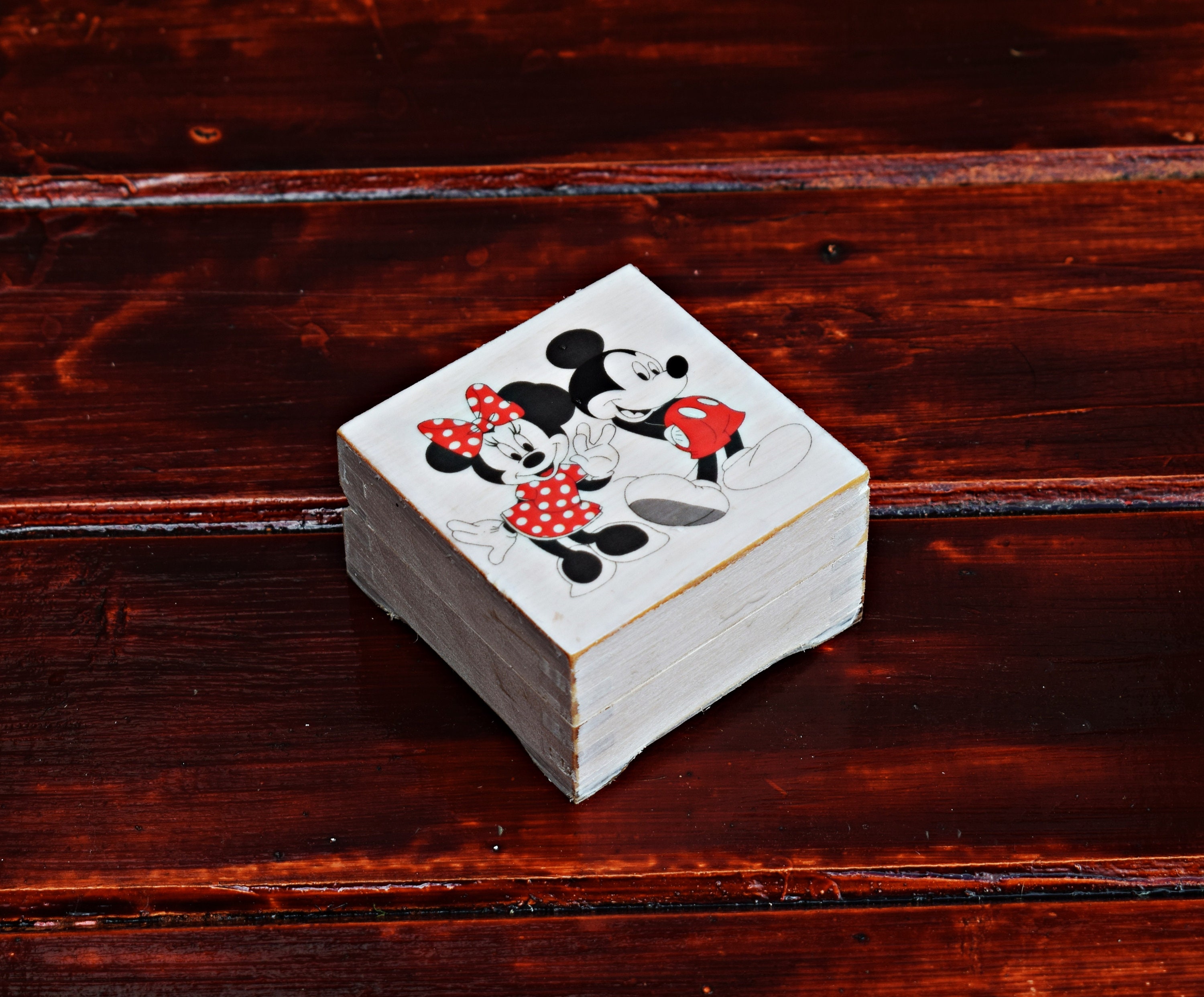 Disney inspired Mickey and Minnie ring box wedding proposal box, engagement ring holder, Disney inspired wedding decor, mini wooden gift box