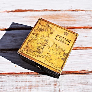 Westeros carte Game of thrones inspiré Antique carte boîte en bois