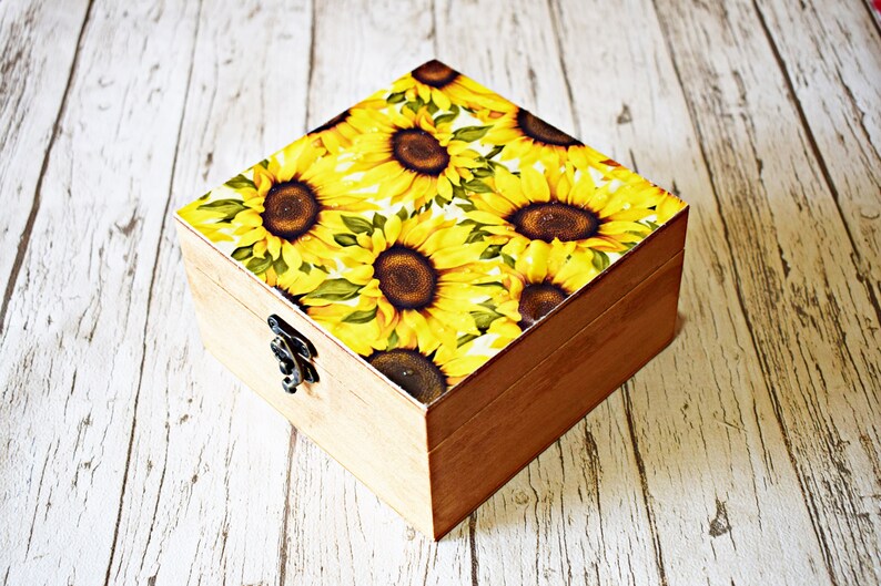 Sunflower Jewellery Box, Sunflower Personalized Gift Storage Box