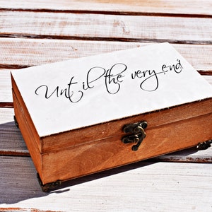 Joyero hasta el final, caja de almacenamiento, organizador de maquillaje, porta joyas, caja rústica marrón, decoración del hogar de madera, hucha para tarjetas de boda