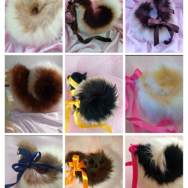 Costumized Curled Tails , Curly tail, Puppy Dog Curled Tail, Make your own curled tail  Costumise the top and bottom colour of your tail