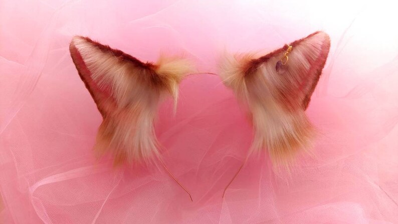 beige ears and collar Heart Crystal ears and collar