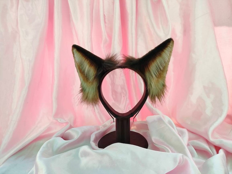 Realistic Brown Ears Headband, Tail, Wolf Fox Dog Kitsune Puppy Floppy ...