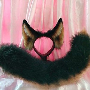 Faux fur Valentine BlacKanin Big Ears Tail, German Shepherd, Wolf Fox Huski Dog Puppy Animal lovers Cosplay