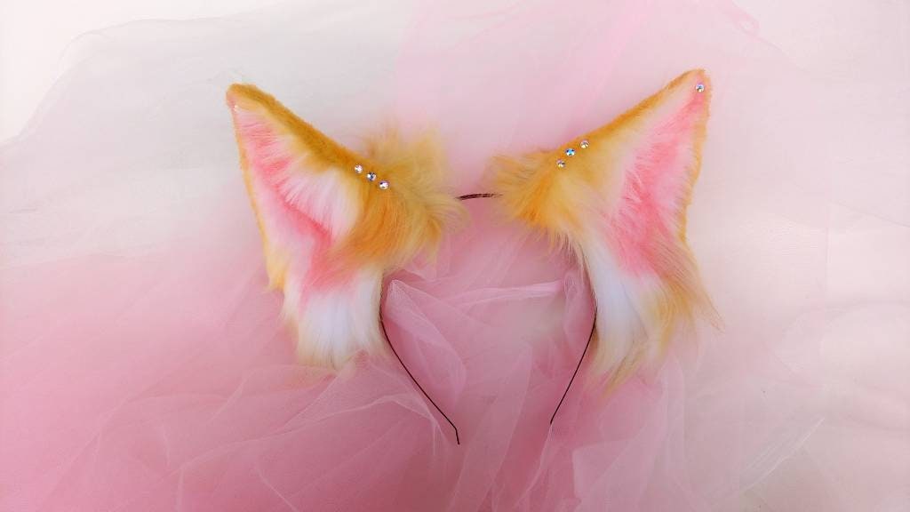 Husky Fox Wolf Floppy Dog ears Cosplay Fox Breeze Arknights Nekopara Faux Fur  Ears Spirit Blossom Ahri Ears Nazuna Ears Pink ears