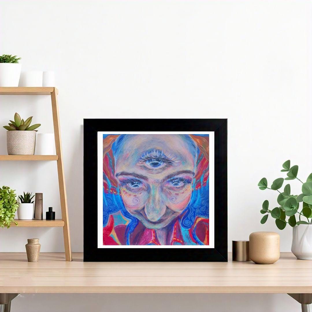 Psychedelic Trippy Third Eye Art Print Portrait Colorful - Etsy