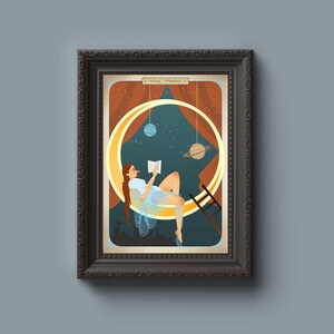 Carta de Tarô da LUA inspirada na impressão artística original dos Arcanos Maiores