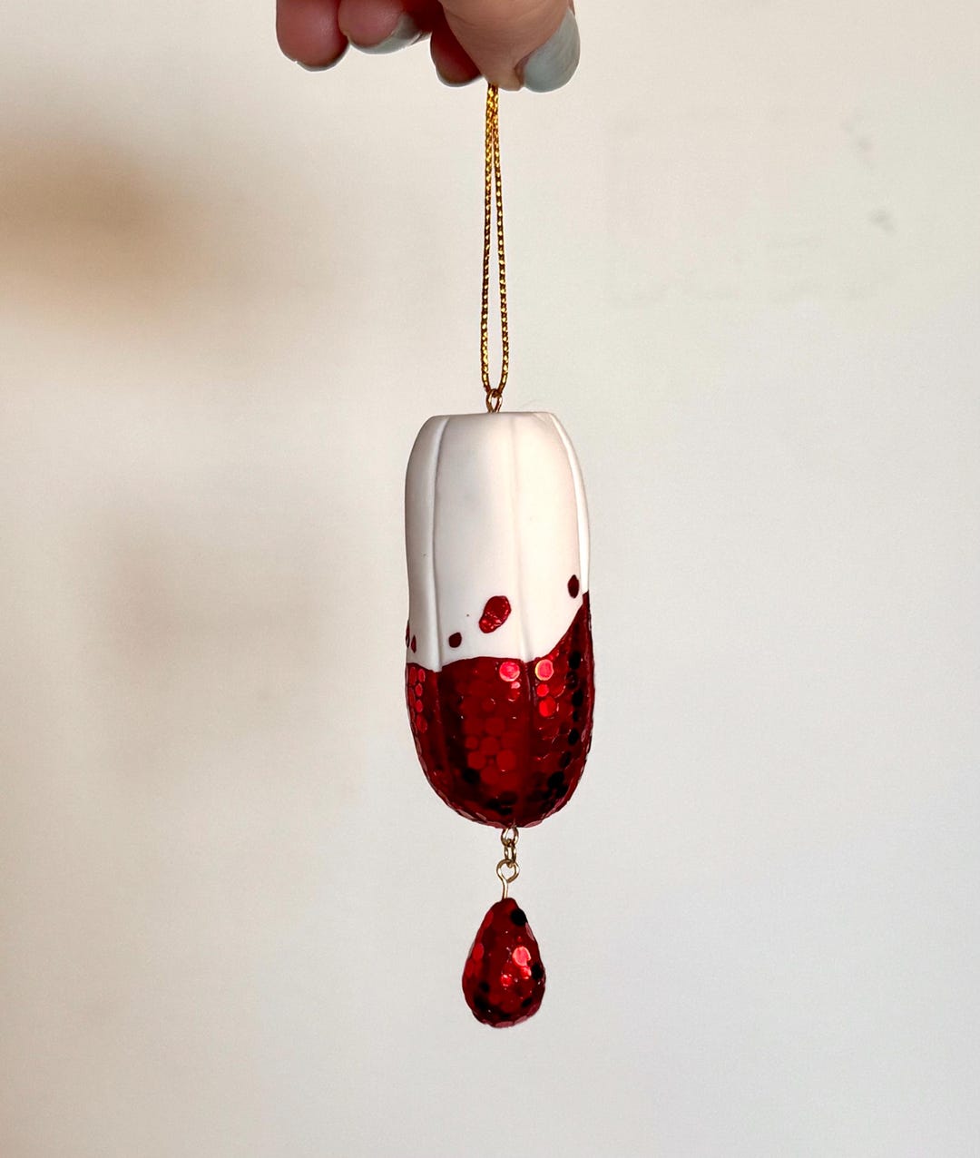 Handmade Sparkly Tampon Christmas Ornament Umas Moons Etsy