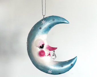 Artisan Snotty Winter Moon Handmade Christmas Decoration Ornament