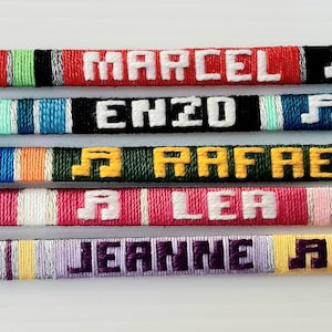 Personalized bracelet, lucky bracelet, first name bracelet, personalized bracelet wholesaler, cotton bracelet, lucky charm, custom bracelet,