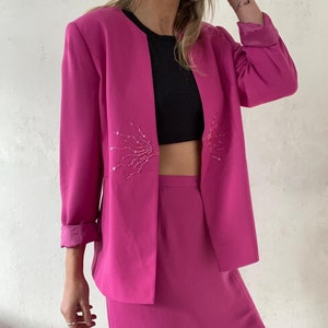 Beautiful Vintage Two Piece in Pink Skirt / Blazer 90s 2000s Elegant