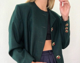 Exclusif Très belle veste en blazer / veste vintage en vert foncé