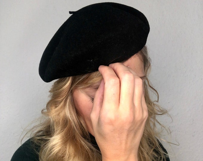 Beautiful Vintage Barrett / Beret in Black 60s 70s Etsy