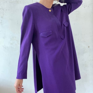 Beautiful vintage two-piece skirt and blouse in purple by Sonia Rykiel 70s 80s