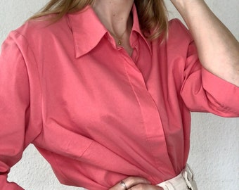 Beautiful vintage blouse three-quarter sleeves in pink 80s 90s