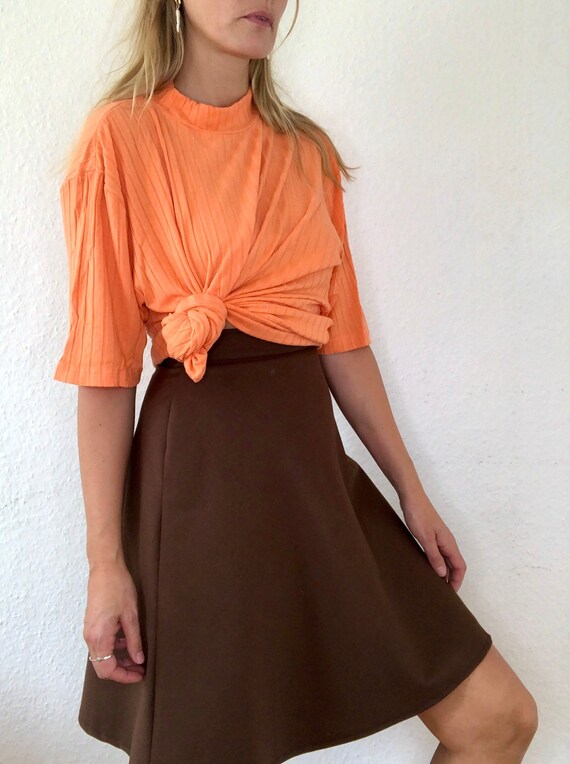 Beautiful brown vintage mini skirt 60s 70s