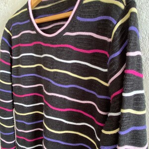 Beautiful vintage sweater waistband striped 90s image 2