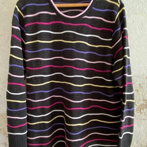 Beautiful vintage sweater waistband striped 90s image 3