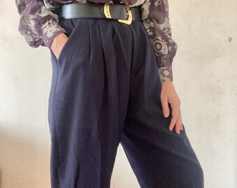 Schöne Vintage Hose Highwaist in Dunkelblau 80er Jahre