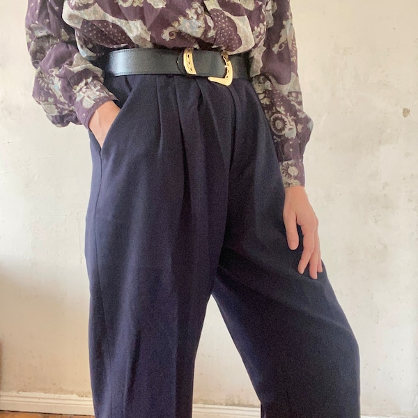 Schöne Vintage Hose Highwaist in Dunkelblau 80er Jahre