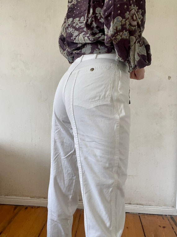 Schöne weiße Vintage Hose 80er Jahre highwaist