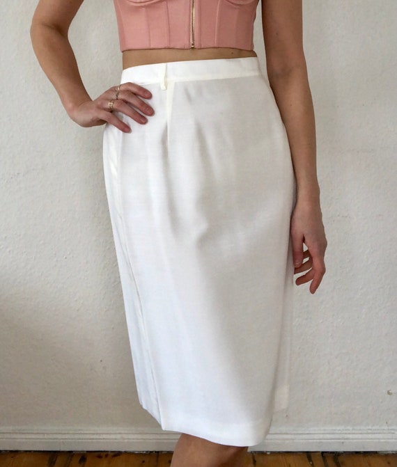 Beautiful Vintage Midi Skirt From Prestige 70s 80s in Cream White Etsy