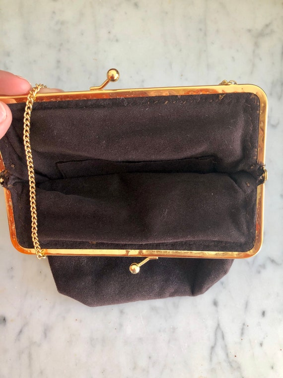 Beautiful vintage handbag in dark brown 30s 40s - image 3