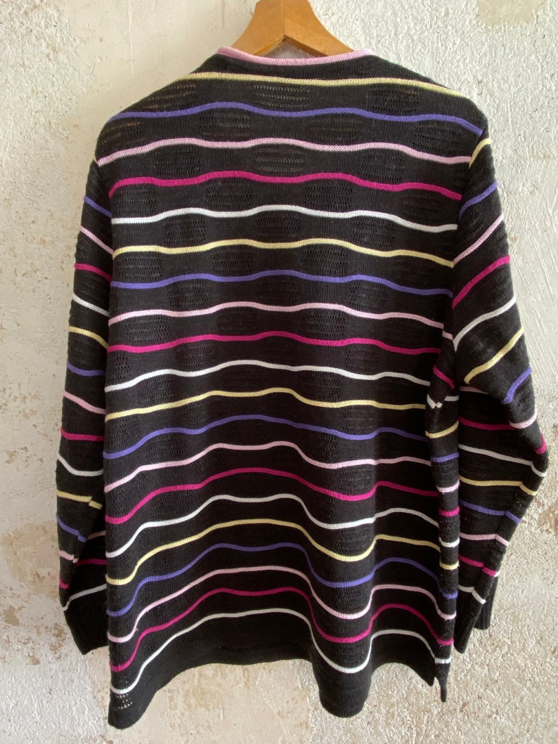 Beautiful vintage sweater waistband striped 90s image 4