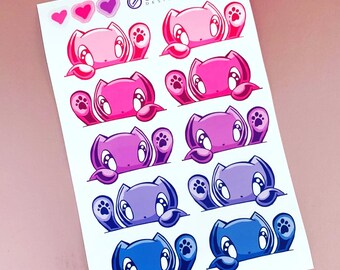 Hello there love cute cats sticker sheet