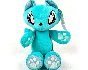 Skoshie the Cat Plush Toy, 10-Inch Minky Kitty, Weighted Paws, Embroidered Eyes