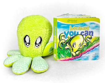 Ocean Baby Shower Gift Set | Sensory Octopus Plush and Board Book Bundle