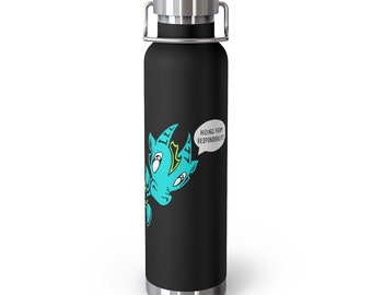 Water Bottle: Hiding from Responsibility - Wisp the Dragon (22 oz)