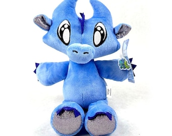 Wisp the Dragon Plush Toy, Sparkly Wings, Felt Claws, Soft Minky, 11-Inch Fantasy Friend