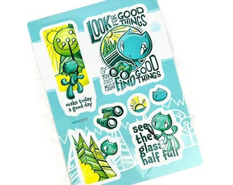 Kawaii Cat Sticker Sheet | Illustrated Skoshie Cat, Kids Party Favor, Reward Chart