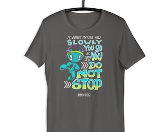 T-Shirt: Go Slowly, Do Not Stop - Running - Skoshie the Cat