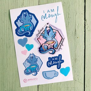 Stickers: I Am Enough - Embrace Imperfection - Wisp the Dragon