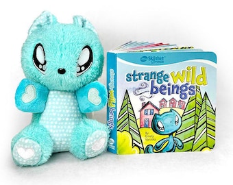 Sensory Crinkle Cat Plush and Board Book Bundle | Machine Washable Newborn Gift