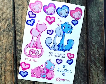 Us Always Cute Cats sticker sheet