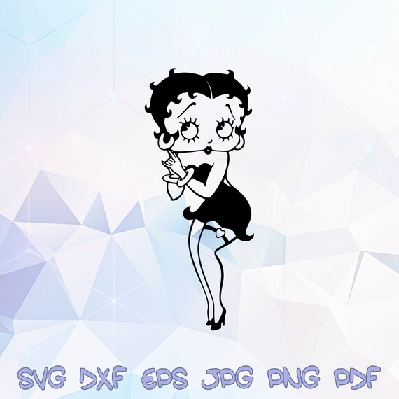 Betty Boop Dress Svg Coloring Page Stencil Template Crocut Etsy