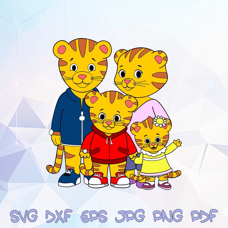 Download Clip Art Tiger Family Svg Mom Dad Sister Baby Margaret Daniel Neighborhood Silhouette Cricut Cut File Birthday Party Iron On Heat Transfer Clipart Art Collectibles