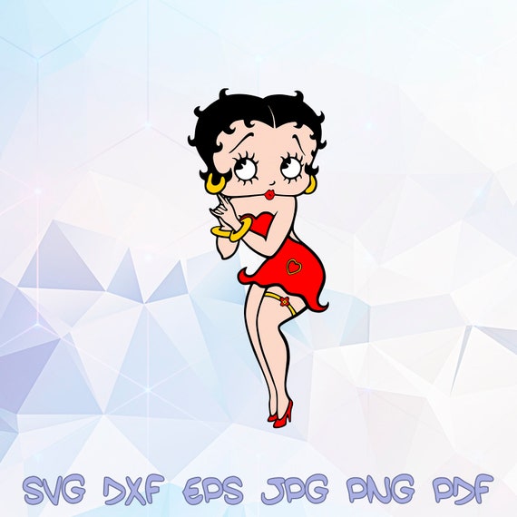 Betty Boop Red Dress Svg Crocut Silhouette Birthday Girl Party Etsy