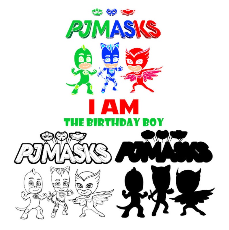 Download Art Collectibles Clip Art I Am The Birthday Boy Svg Pj Masks Layers Bday Tshirt Catboy Gekko Owlette Cricut Silhouette Party Decorations Supplies Iron On Transfer